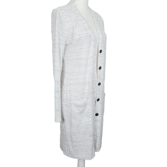 Nine Britton Sz Small Duster Cardigan Off White Full Button Up Ultra Soft EUC - Picture 3 of 10